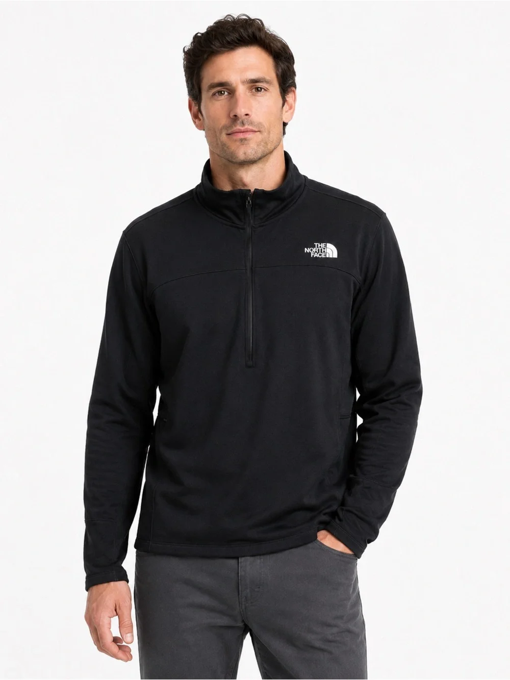 The North Face Men’s L Black 1/4 Zip Pullover Fleece Sleeve Pocket Outdoor